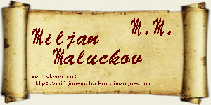 Miljan Maluckov vizit kartica